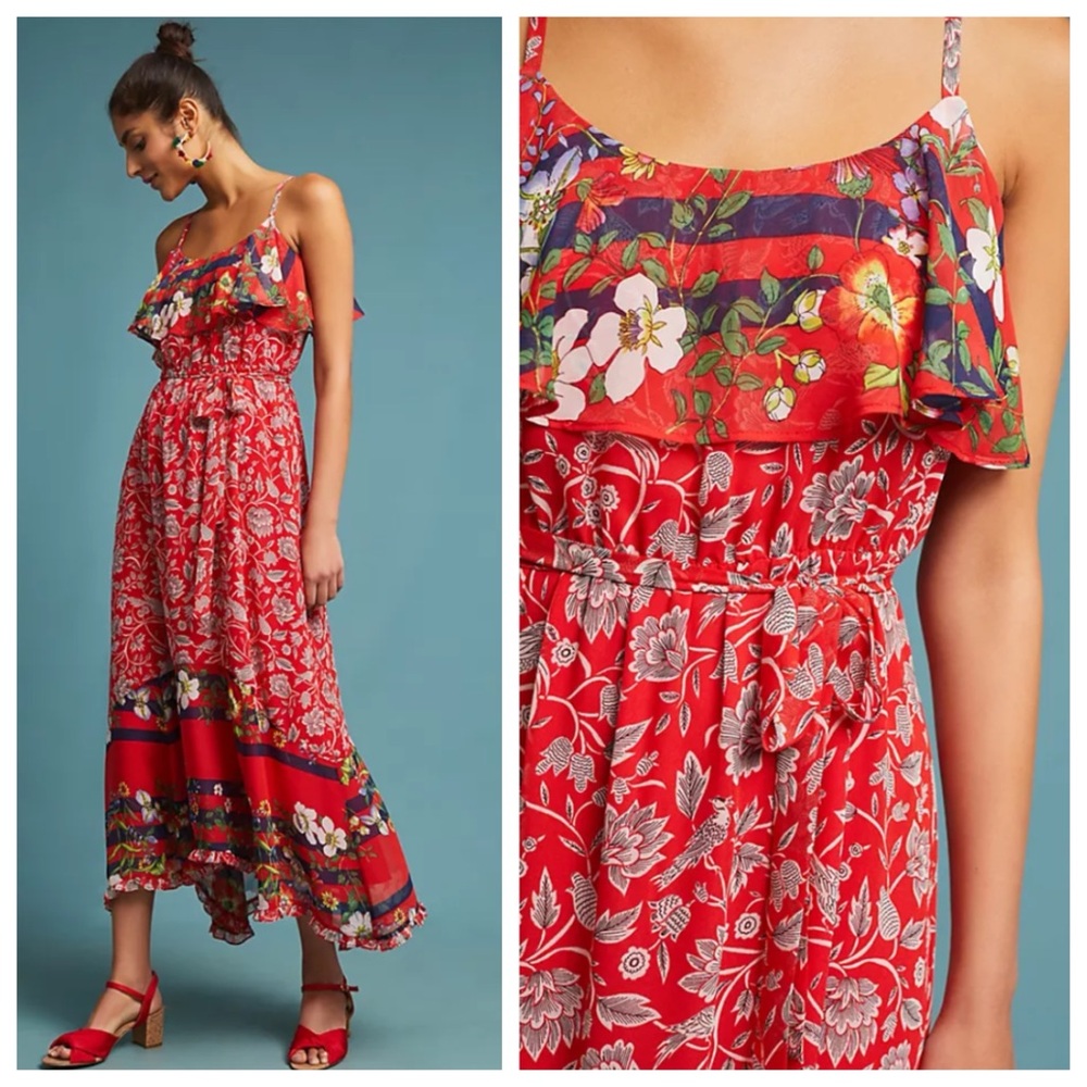 Anthropologie OS Zuri Floral Midi Dress